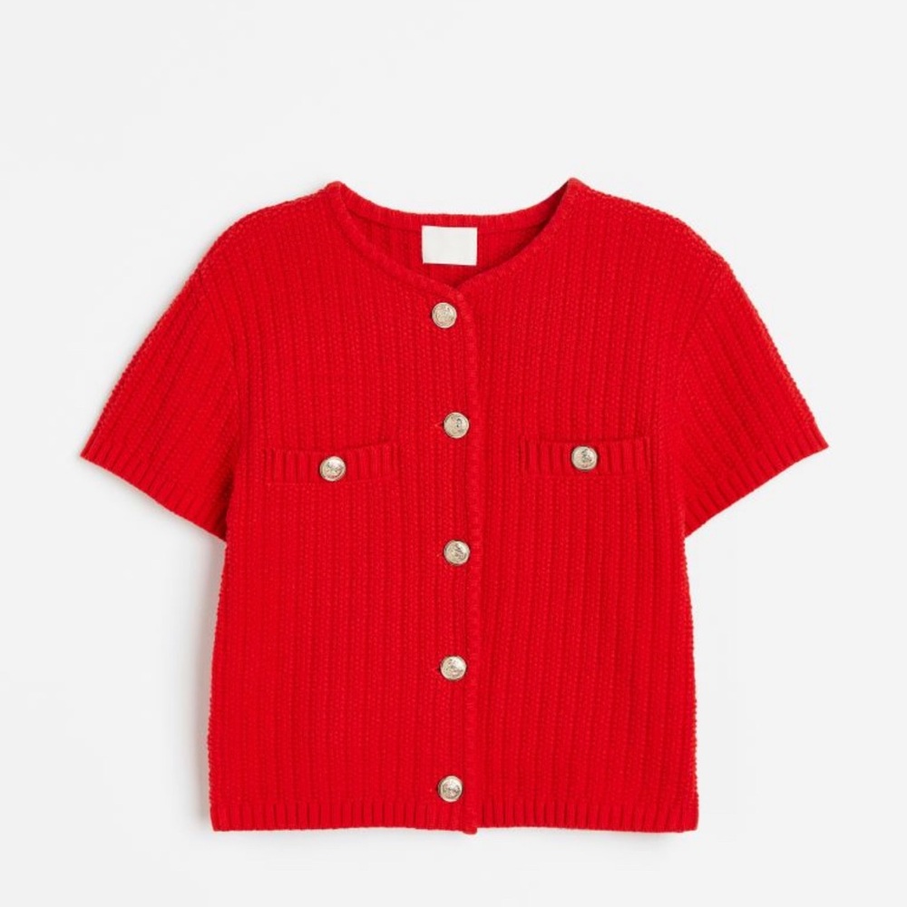 H&M Structured Knit Cardigan - Red 
Never Worn, New with Tags
Size Small
$40